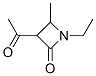 2-Azetidinone, 3-acetyl-1-ethyl-4-methyl- (9CI) 구조식 이미지