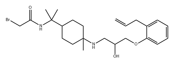 1-(2-allylphenoxy)-3-((8-bromoacetylamino-4-menthane-1-yl)amino)-1-propanol Structure