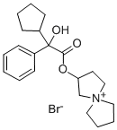 2-(2-Cyclopentyl-2-hydroxy-2-phenylacetoxy)-5-azoniaspiro(4.4)nonane b romide Structure