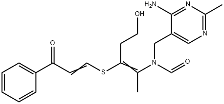 N-[(4-Amino-2-methyl-5-pyrimidinyl)methyl]-N-[2-[(2-benzoylvinyl)thio]-4-hydroxy-1-methyl-1-butenyl]formamide Structure