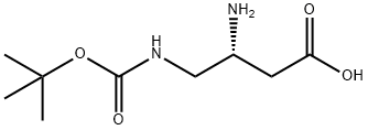 Butanoic acid, 3-amino-4-[[(1,1-dimethylethoxy)carbonyl]amino]-, (3R)- (9CI) Structure