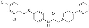 N-(4-[(2,4-DICHLOROBENZYL)SULFANYL]PHENYL)-2-(4-PHENYLPIPERAZINO)ACETAMIDE Structure