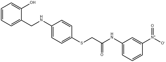 2-((4-[(2-HYDROXYBENZYL)AMINO]PHENYL)SULFANYL)-N-(3-NITROPHENYL)ACETAMIDE Structure