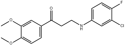 3-(3-CHLORO-4-FLUOROANILINO)-1-(3,4-DIMETHOXYPHENYL)-1-PROPANONE 구조식 이미지