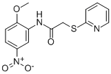 N-(2-메톡시-5-니트로페닐)-2-(2-피리디닐술파닐)아세트아미드 구조식 이미지