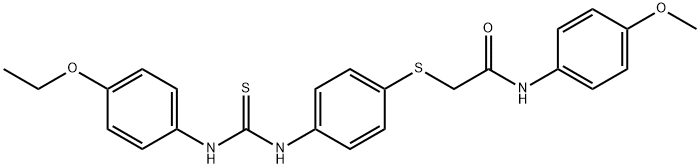 2-[(4-([(4-ETHOXYANILINO)CARBOTHIOYL]아미노)페닐)술파닐]-N-(4-메톡시페닐)아세트아미드 구조식 이미지
