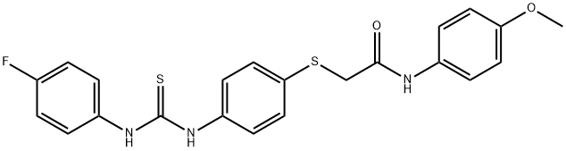 2-[(4-([(4-플루오로아닐리노)카르보티오일]아미노)페닐)설파닐]-N-(4-메톡시페닐)아세트아미드 구조식 이미지