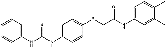 2-({4-[(아닐리노카르보티오일)아미노]페닐}술파닐)-N-(3,4-디메틸페닐)아세트아미드 구조식 이미지