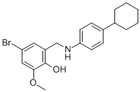 4-BROMO-2-[(4-CYCLOHEXYLANILINO)메틸]-6-METHOXYBENZENOL 구조식 이미지