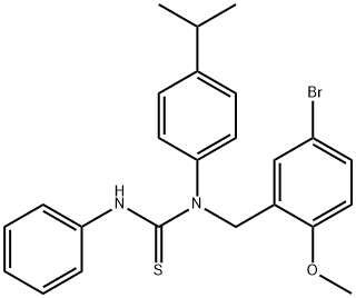 N-(5-BROMO-2-METHOXYBENZYL)-N-(4-ISOPROPYLPHENYL)-N'-PHENYLTHIOUREA Structure