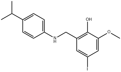 4-IODO-2-[(4-ISOPROPYLANILINO)메틸]-6-메톡시벤젠올 구조식 이미지