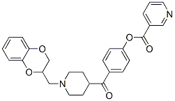 [1-(7,10-dioxabicyclo[4.4.0]deca-1,3,5-trien-9-ylmethyl)-4-piperidyl]- (4-hydroxyphenyl)methanone, pyridine-3-carboxylic acid 구조식 이미지