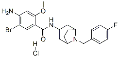 4-amino-5-bromo-N-[8-[(4-fluorophenyl)methyl]-8-azabicyclo[3.2.1]oct-3 -yl]-2-methoxy-benzamide hydrochloride 구조식 이미지