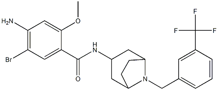 4-amino-5-bromo-2-methoxy-N-[8-[[3-(trifluoromethyl)phenyl]methyl]-8-a zabicyclo[3.2.1]oct-3-yl]benzamide 구조식 이미지