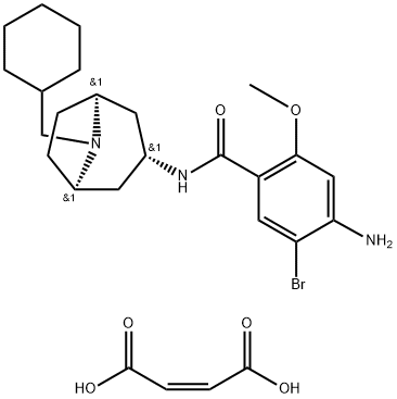 4-amino-5-bromo-N-[8-(cyclohexylmethyl)-8-azabicyclo[3.2.1]oct-3-yl]-2 -methoxy-benzamide, but-2-enedioic acid 구조식 이미지