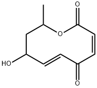 9,10-Dihydro-8-hydroxy-10-methyl-2H-oxecin-2,5(8H)-dione 구조식 이미지