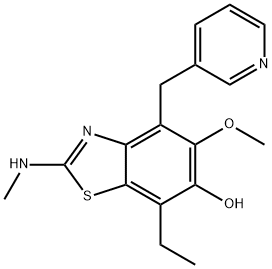 6-Benzothiazolol,  7-ethyl-5-methoxy-2-(methylamino)-4-(3-pyridinylmethyl)- Structure
