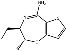 Thieno[2,3-f]-1,4-oxazepin-5-amine, 3-ethyl-2,3-dihydro-2-methyl-, (2R,3R)- (9CI) 구조식 이미지