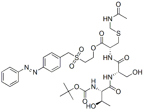 2-[[[4-(phenylazo)phenyl]methyl]sulphonyl]ethyl S-(acetamidomethyl)-N-[N-[N-(tert-butoxycarbonyl)-L-threonyl]-L-seryl]-L-cysteinate Structure