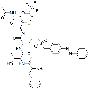 2-[[[4-(페닐아조)페닐]메틸]술포닐]에틸S-(아세트아미도메틸)-N-[N-(N-3-페닐-L-알라닐-L-트레오닐)-L-세릴]-L-시스테인산염,모노(퍼플루오로아세트산염) 구조식 이미지