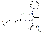 2-Methyl-5-oxiranylmethoxy-1-phenyl-1H-indole-3-carboxylic acid ethyl ester Structure