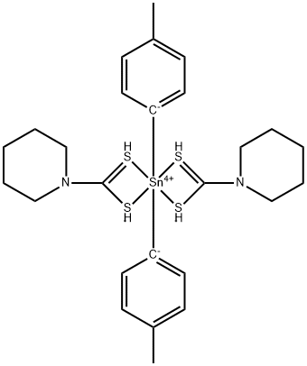 Di(4-tolyl)tin bis(piperidine dithiocarbamate) Structure