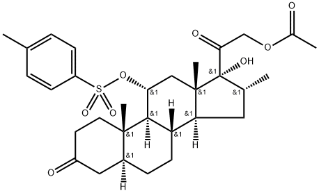 11-alpha,17-alpha,21-trihydroxy-16-alpha-methyl-5-alpha-pregnane-3,20-dione 21-acetate-11-(toluene-4-sulphonate) 구조식 이미지