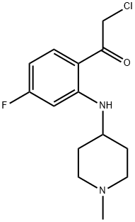 Ethanone,  2-chloro-1-[4-fluoro-2-[(1-methyl-4-piperidinyl)amino]phenyl]- 구조식 이미지