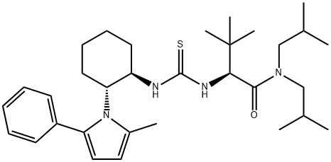 (2S)-3,3-Dimethyl-2-[[[[(1R,2R)-2-(2-methyl-5-phenyl-1H-pyrrol-1-yl)cyclohexyl]amino]thioxomethyl]amino]-N,N-bis(2-methylpropyl)butanamide 구조식 이미지