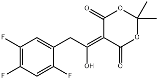 5-1-hydroxy-2-(2,4,5-trifluorophenyl)ethylidene-2,2-dimethyl-1,3-dioxane-4,6-dione 구조식 이미지