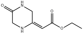 아세트산,(5-옥소피페라지닐리덴)-,에틸에스테르,(2E)-(9CI) 구조식 이미지