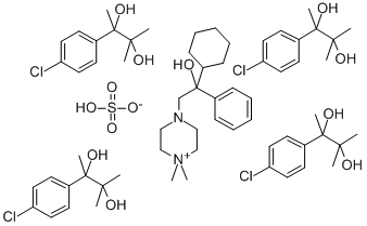 2,3-Butanediol, 2-(p-chlorophenyl)-3-methyl- mixed with 4-(beta-cycloh exyl-beta-hydroxyphenethyl)-1,1-dimethylpiperazinium sulfate (4:1) Structure