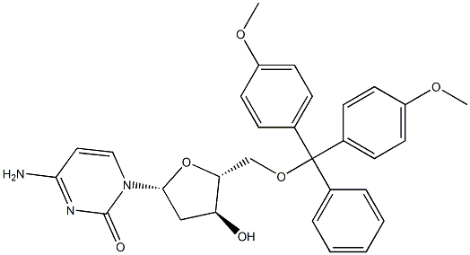 5'-O-(4,4'-다이메톡시트리틸)-2'-데옥시시티딘 구조식 이미지