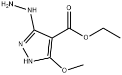 1H-Pyrazole-4-carboxylicacid,3-hydrazino-5-methoxy-,ethylester(9CI) Structure