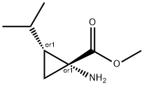 Cyclopropanecarboxylic acid, 1-amino-2-(1-methylethyl)-, methyl ester, cis- (9CI) Structure