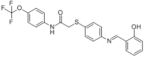 2-[(4-{[(E)-(2-hydroxyphenyl)methylidene]amino}phenyl)sulfanyl]-N-[4-(trifluoromethoxy)phenyl]acetamide Structure