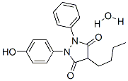 4-Butyl-1-(4-hydroxyphenyl)-2-phenyl-3,5- pyrazolidinedione monohydrate Structure