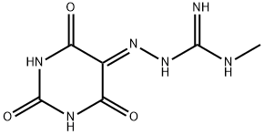 Hydrazinecarboximidamide, N-methyl-2-(tetrahydro-2,4,6-trioxo-5(2H)-pyrimidinylidene)- (9CI) 구조식 이미지
