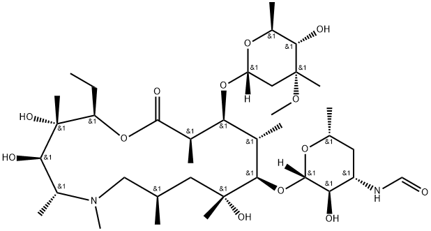 3'-N,N-디(desMethyl)-3'-N-forMylAzithroMycin 구조식 이미지