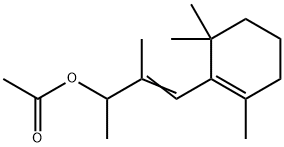 1,2-dimethyl-3-(2,6,6-trimethyl-1-cyclohexen-1-yl)propen-1-yl acetate 구조식 이미지