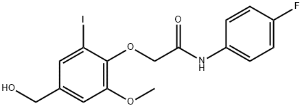 ACETAMIDE, N-(4-FLUOROPHENYL)-2-[4-(HYDROXYMETHYL)-2-IODO-6-METHOXYPHENOXY]- Structure