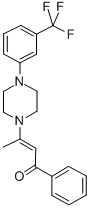 1-Phenyl-3-(4-(3-(trifluoromethyl)phenyl)-1-piperazinyl)-2-buten-1-one 구조식 이미지