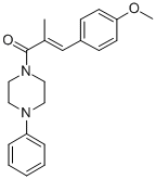 Piperazine, 1-(3-(4-methoxyphenyl)-2-methyl-1-oxo-2-propenyl)-4-phenyl - Structure