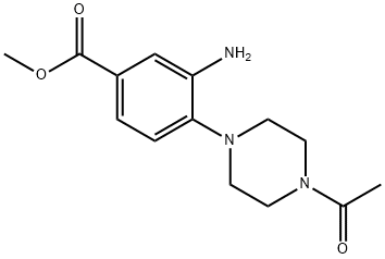 4-(4-아세틸-1-피페라지닐)-3-아미노-벤조산메틸에스테르 구조식 이미지