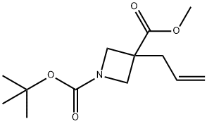 1,3-Azetidinedicarboxylic acid, 3-(2-propen-1-yl)-, 1-(1,1-dimethylethyl) 3-methyl ester 구조식 이미지