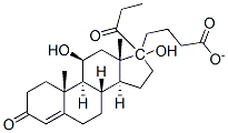 (11beta,17alpha)-11,17-dihydroxy-17-(1-oxopropyl)androst-4-en-3-one 17-butyrate Structure