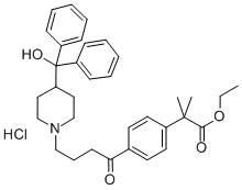 76811-96-6 Ethyl 4-{4-[4-(hydroxydiphenylmethyl)-1-piperidinyl]-1-oxobutyl}-alpha,alpha-dimethylbenzeneacetate hydrochloride