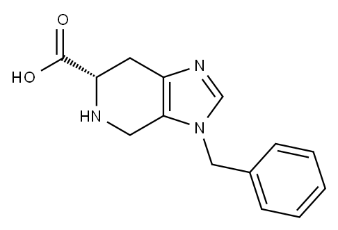 (S)-4,5,6,7-Tetrahydro-3-phenylmethyl-3H-imidazo[4,5-c]pyridine-6-carboxylic acid 구조식 이미지