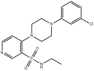 N-Ethyl-4-[4-(3-chlorophenyl)piperazin-1-yl]pyridine-3-sulfonamide 구조식 이미지