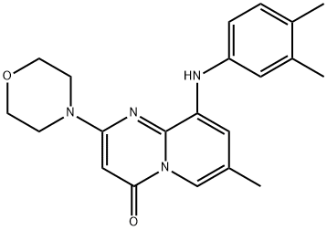 4H-PYRIDO[1,2-A]PYRIMIDIN-4-ONE, 9-[(3,4-DIMETHYLPHENYL)AMINO]-7-METHYL-2-(4-MORPHOLINYL)- 구조식 이미지